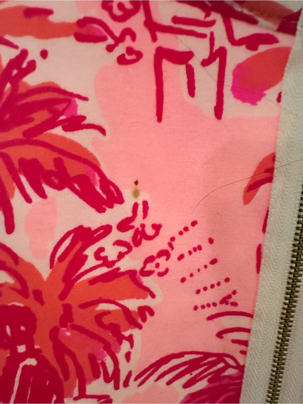 Lilly Pulitzer Pink & Coral Palm-Print Quarter Zip - Picture 3 of 5